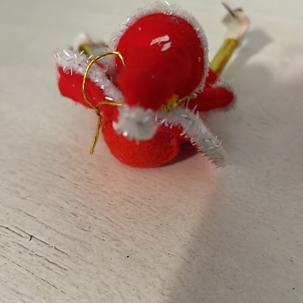 Lot vintage MCM Japan pixie elves Christmas pipe cleaner ornaments - Picture 10 of 10